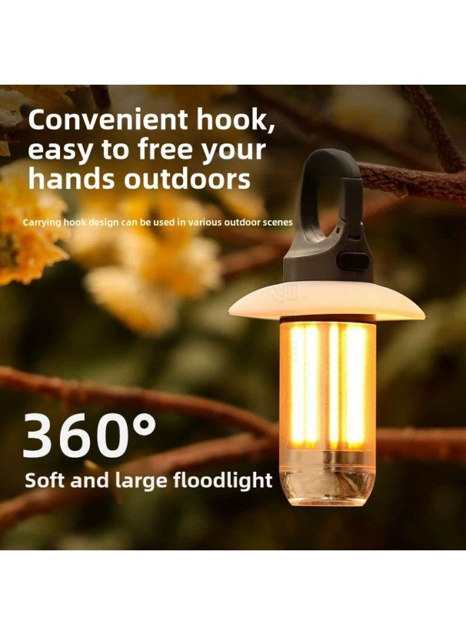 Portable Multi-function Camping Lamp Dual Light Source Two In One Flashlight Outdoor Atmosphere Tent Lamp Camping Lamp-Color:Yy17 Gray-eight Tungsten Wires: Flashlight + Data Cable + Color Box - Image 3