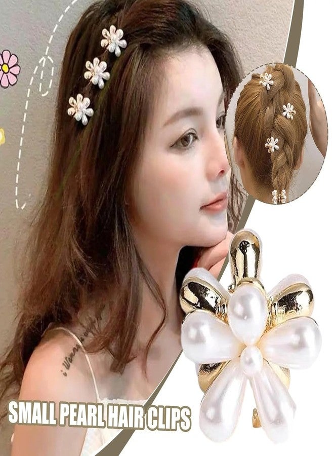 glimm Mini Pearl Flower Hair Claw Clips - Elegant Decorative Hair Accessories for Women & Girls pack of 12 pcs - Image 3