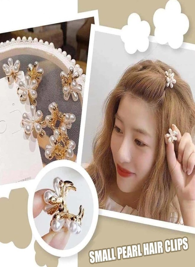 glimm Mini Pearl Flower Hair Claw Clips - Elegant Decorative Hair Accessories for Women & Girls pack of 12 pcs - Image 2