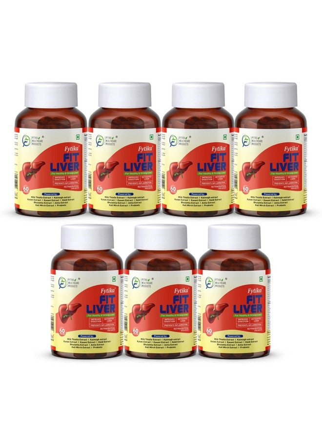 Fytika Fit Liver | Liver Detox Supplement | Liver Detox with Milk Thistle, Kalmegh, Kutaki, Kasani, Haldi | For Men & Women | 420 Tablets (Pack of 7) - Image 1