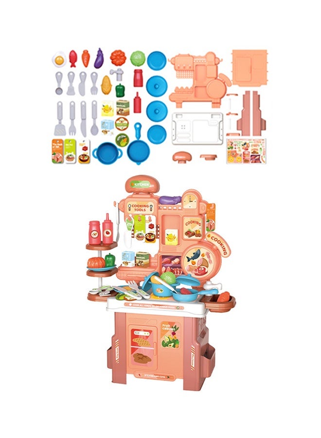46Pcs Kitchen Play Set, Pretend Play Toys with Themed Stickers, Suitable for Promoting Imagination Development and Family Interaction - Image 1
