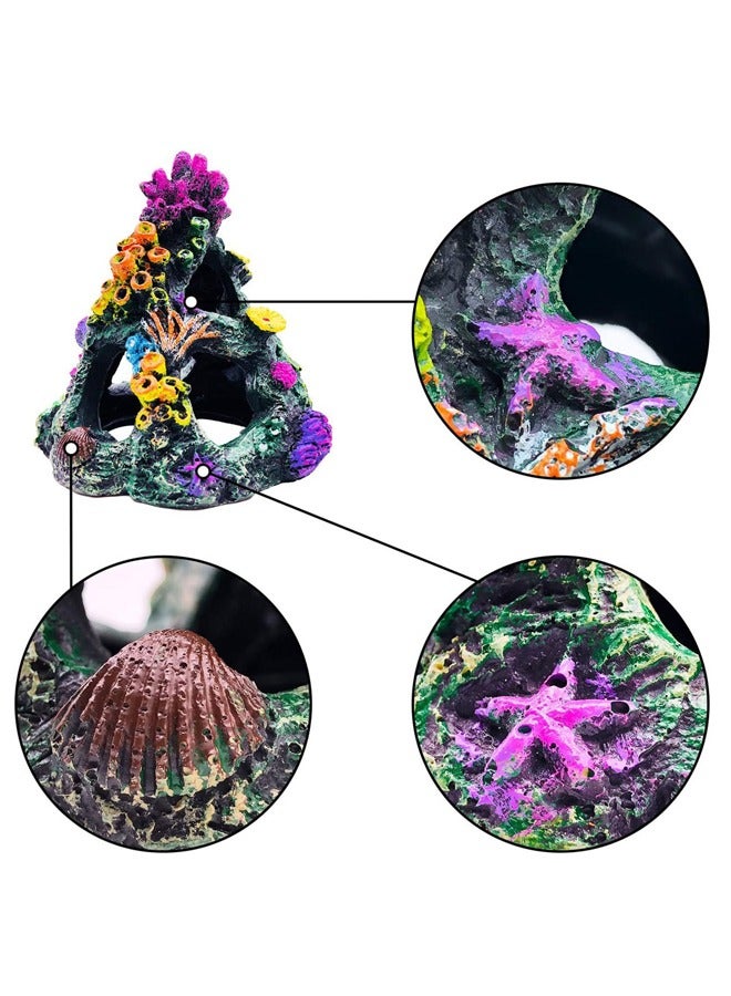 GUSGU 5PCS Aquarium Colorful Coral Reef Set Fish Tank Decoration Mountain Ornament for Aquarium Environments Decor Accessories, Coral Mountain, Aquatic Plant - Image 3