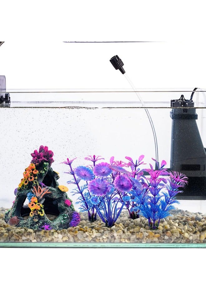 GUSGU 5PCS Aquarium Colorful Coral Reef Set Fish Tank Decoration Mountain Ornament for Aquarium Environments Decor Accessories, Coral Mountain, Aquatic Plant - Image 5