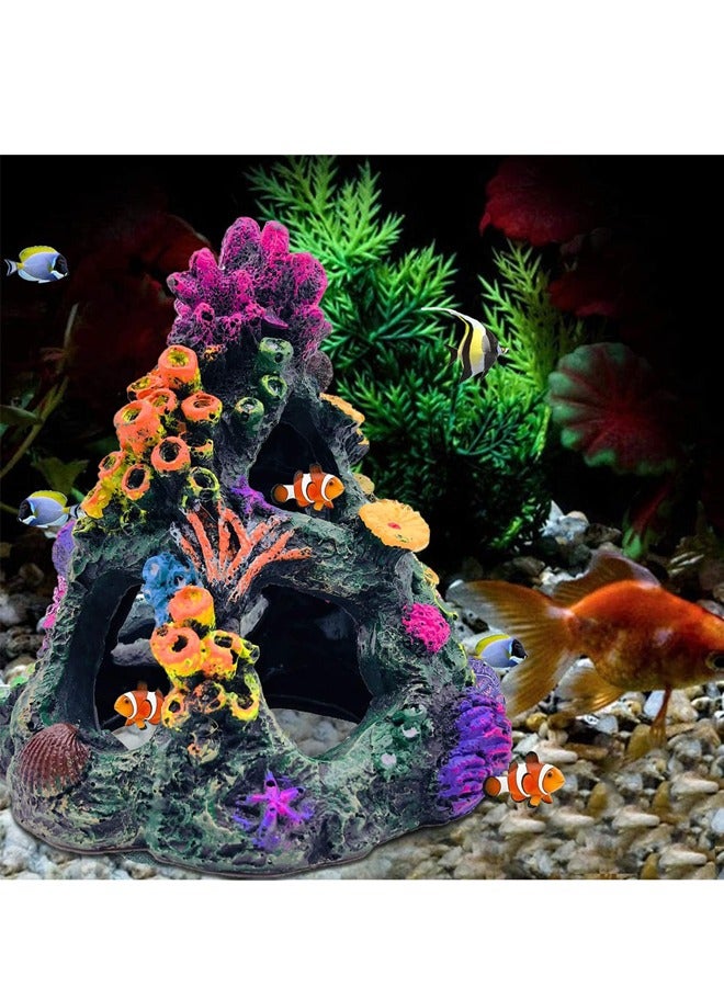 GUSGU 5PCS Aquarium Colorful Coral Reef Set Fish Tank Decoration Mountain Ornament for Aquarium Environments Decor Accessories, Coral Mountain, Aquatic Plant - Image 4