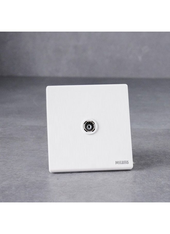 DANUBE HOME Milano Tv Outlet Cable Socket For Modern Home Electrical Switches Sockets Outlets For Home Appliances Computers Aura Wh  - Image 1