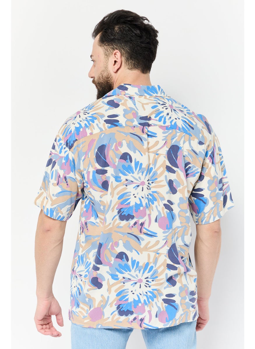 Jack Jones Men Regular Fit Allover Print Short Sleeves Casual Shirt, Multicolor  - Image 4