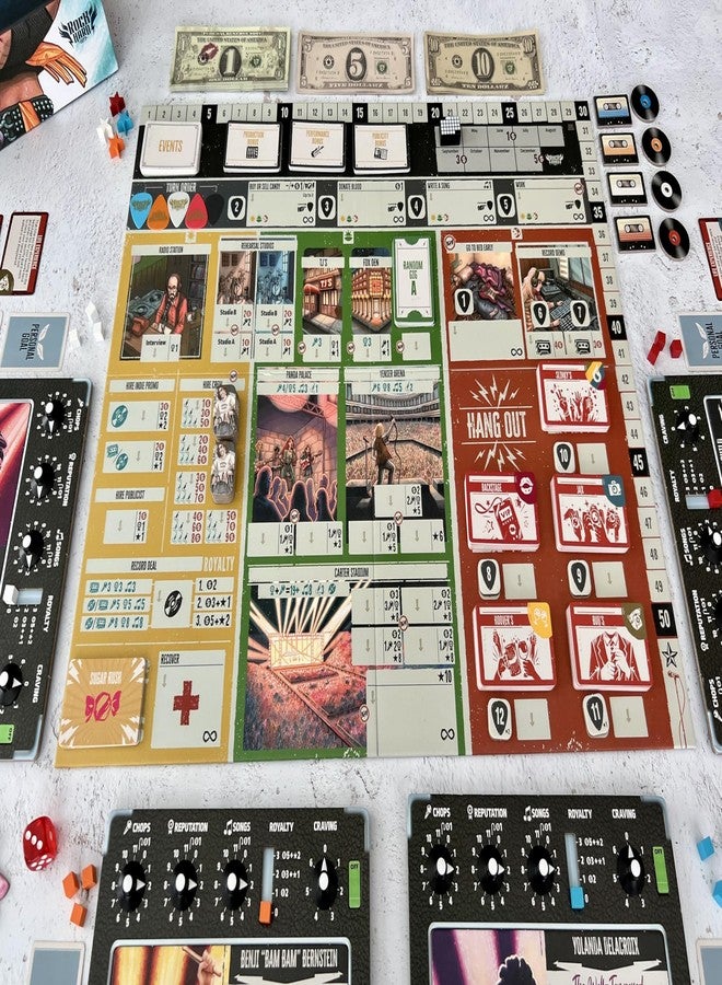 Devir - Rock Hard: 1977 Board Game, Music Industry Strategy Game with Worker Placement, Rock Band Simulation Game for Teens and Adults, Ages 16+, 2–5 Players, 90 Playtime, (English Version) - Image 4