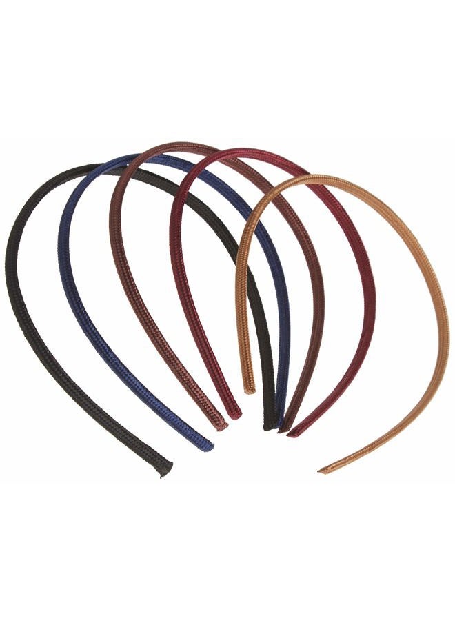 Goody Ouchless Shoestring Headbands - 5 Ct, Assorted Colors, Stylish & Lightweight Thin Headbands, Damage-Free Fabric Headbands for Women & Men, All-Day Comfort, For All Occasions, All Hair Types - Image 5