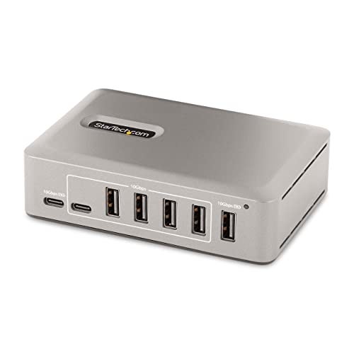 Startech.com StarTechcom 10Port USBC Hub 8X USBA2x USBC SelfPowered w65W Power Supply USB 31 10Gbps DesktopLaptop USB Hub wUSBIF Certified 3ft Locking Cable USB C Splitter TAA - Image 1
