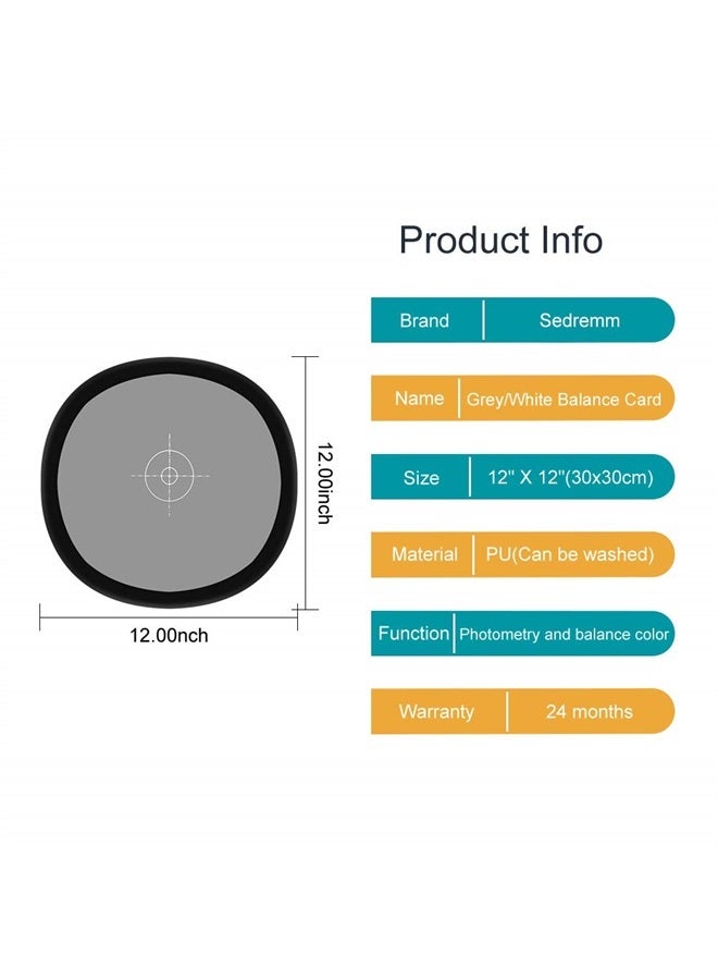 Sedremm Gray/White Balance Card,12x12 Inch (30x30cm) Portable Focus Board Two Sides Double Face 18% Grey/White Balance Reference Card with Carry Pouch for Canon Nikon Sony - Image 2
