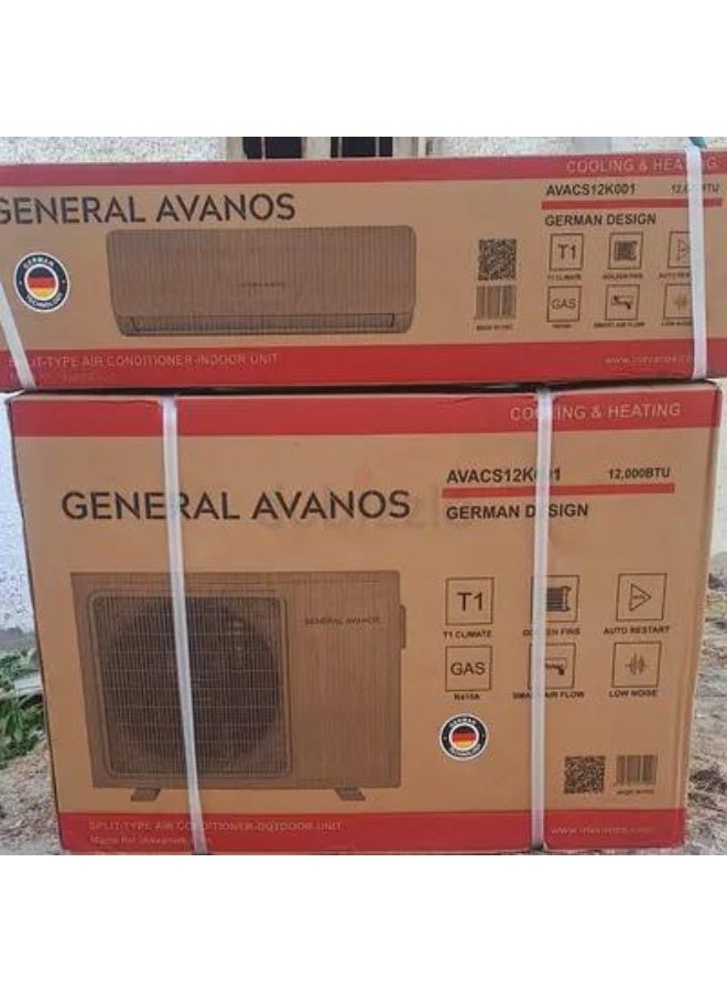 General Avanos 1 Ton Split Air Conditioner 12000 BTU, Rotary Compressor, R410A Refrigerant, Golden Fin Condenser, Turbo Cooling, 4-Way Swing, White - Image 2