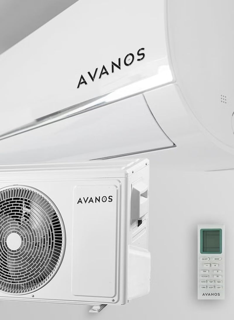 General Avanos 1 Ton Split Air Conditioner 12000 BTU, Rotary Compressor, R410A Refrigerant, Golden Fin Condenser, Turbo Cooling, 4-Way Swing, White - Image 3