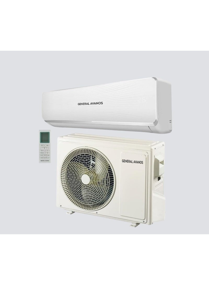General Avanos 1 Ton Split Air Conditioner 12000 BTU, Rotary Compressor, R410A Refrigerant, Golden Fin Condenser, Turbo Cooling, 4-Way Swing, White - Image 1