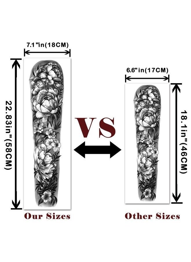 Yazhiji - 46 Sheet Full Arm Temporary Tattoo for Women with Peony Bird Daisy Rose Half Arm Flower Chrysanthemum Temporary Tattoos for Girls Boys Long Lasting Butterfly Fake Tattoo for Youngs - Image 1