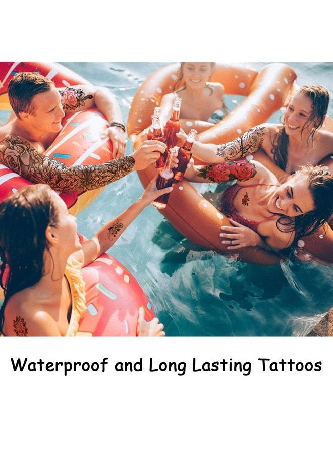 Yazhiji - 46 Sheet Full Arm Temporary Tattoo for Women with Peony Bird Daisy Rose Half Arm Flower Chrysanthemum Temporary Tattoos for Girls Boys Long Lasting Butterfly Fake Tattoo for Youngs - Image 1