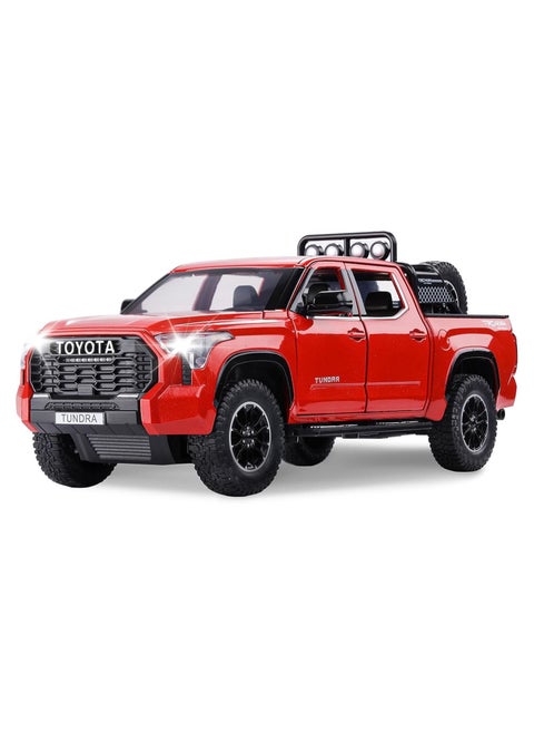 Tundra Truck Toys Off Road Pickup Toy Trucks for Boys, Diecast Metal Big Trucks with Light and Sound Pull Back Model Cars Birthday Gift for Kids