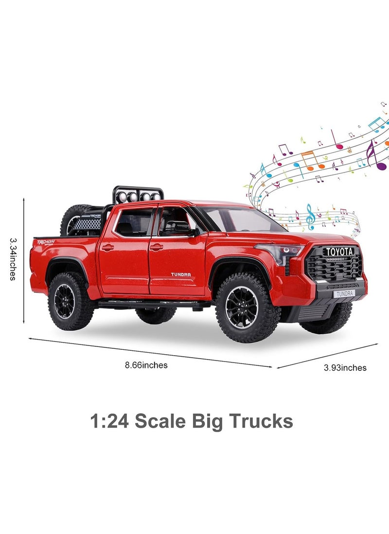 Swift Tundra Truck Toys Off Road Pickup Toy Trucks for Boys, Diecast Metal Big Trucks with Light and Sound Pull Back Model Cars Birthday Gift for Kids  - Image 4