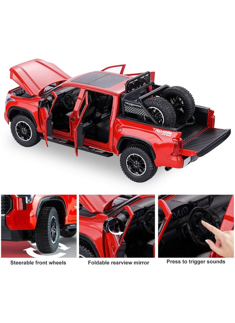 Swift Tundra Truck Toys Off Road Pickup Toy Trucks for Boys, Diecast Metal Big Trucks with Light and Sound Pull Back Model Cars Birthday Gift for Kids  - Image 5