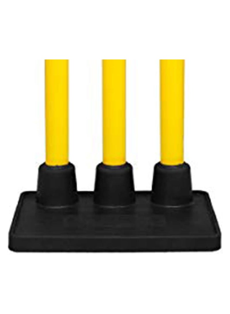 GM GM Plastic Cricket Stumps Set with Rubber Base | 3 Stumps + 2 Bails | 28" Height | Match Feel | Lightweight & Portable | Easy Assembly for Training & Backyard Cricket - Image 3