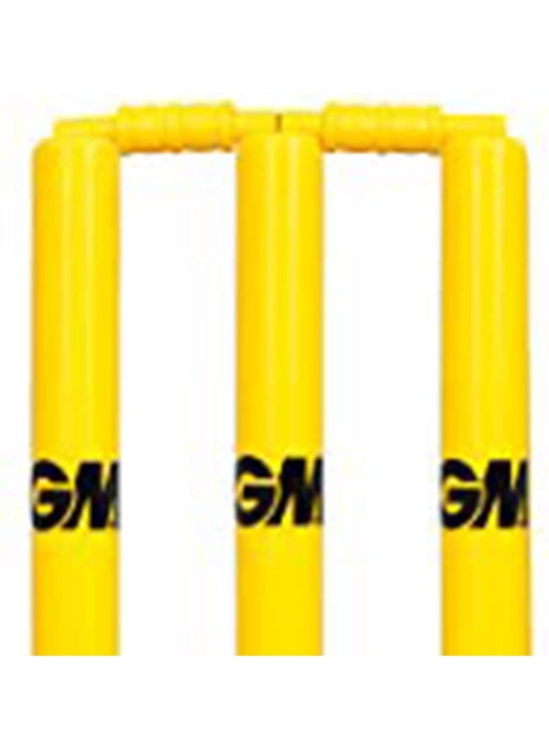 GM GM Plastic Cricket Stumps Set with Rubber Base | 3 Stumps + 2 Bails | 28" Height | Match Feel | Lightweight & Portable | Easy Assembly for Training & Backyard Cricket - Image 2