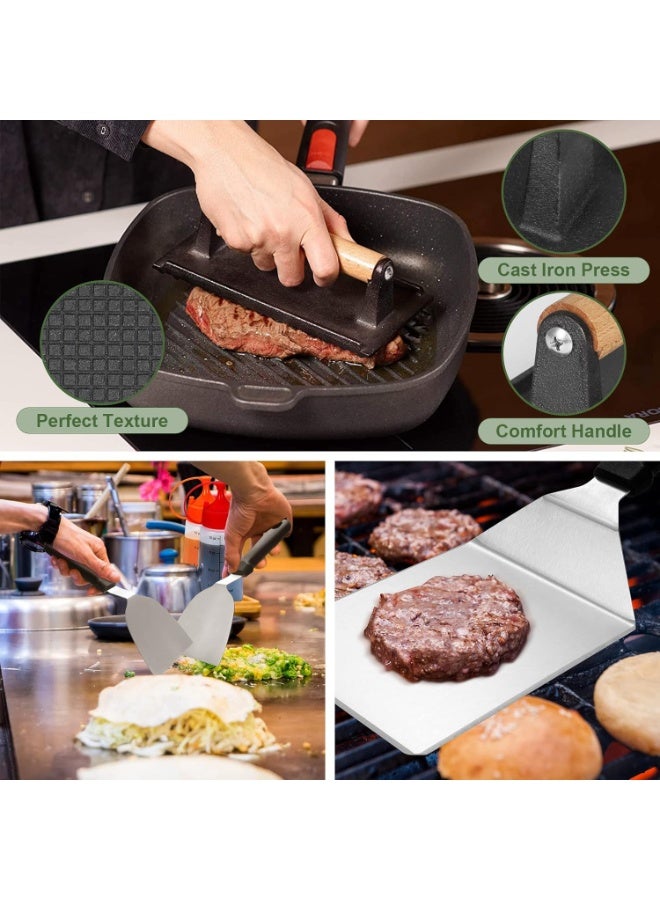 BBQ Tools Set, 35PCS Grill Accessories Kit, Barbecue Tool Set with Spatula Scraper Basting Cover, Outdoor Cooking Tools for Grill Camping Party - Image 3