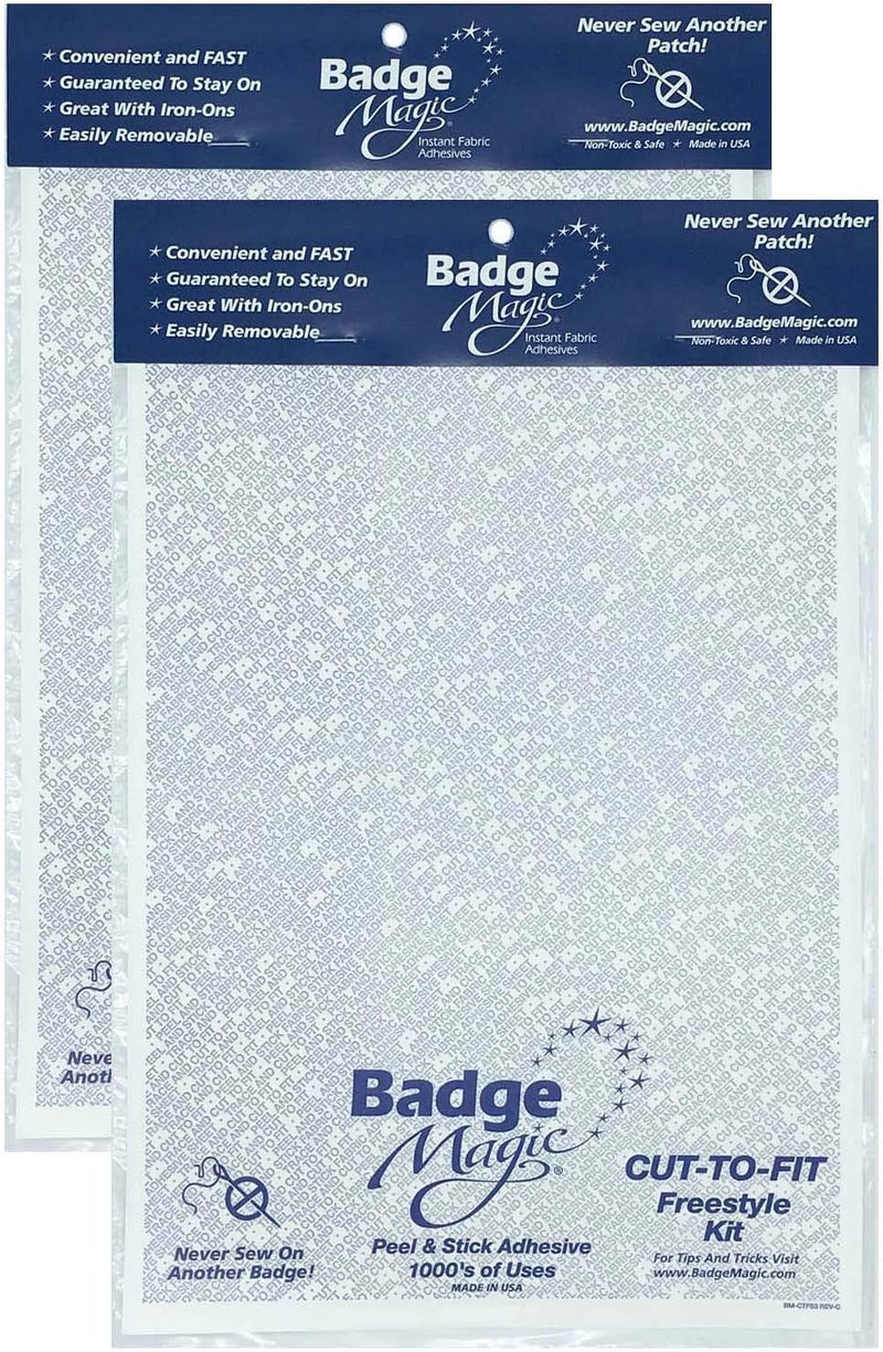 Badge Magic Patch Adhesive – No Sew, No Iron Double-Sided Fabric Tape for Patches & Badges (2 Sheets) – DIY Solution for Uniforms, Vests, Backpacks – Washer Safe - Image 1