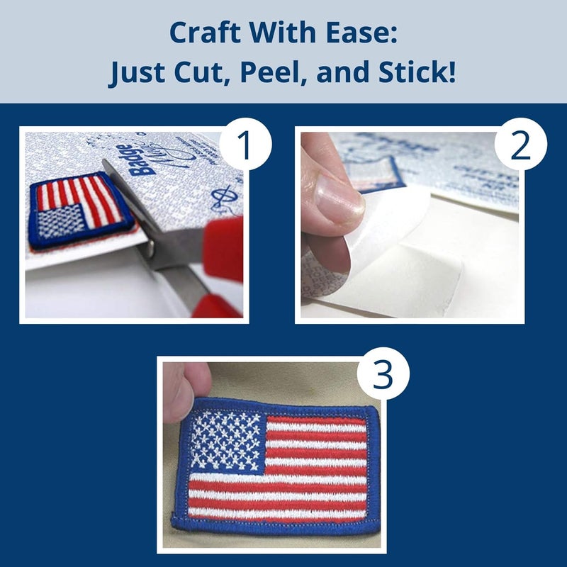 Badge Magic Patch Adhesive – No Sew, No Iron Double-Sided Fabric Tape for Patches & Badges (2 Sheets) – DIY Solution for Uniforms, Vests, Backpacks – Washer Safe - Image 2