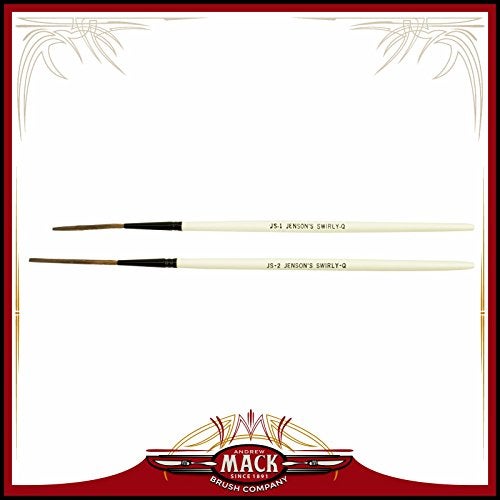 Mack Brush Set of 2 Size 1-2 The Jenson Swirly Q Series for Scroll Pinstriper and Script Lettering - Image 1