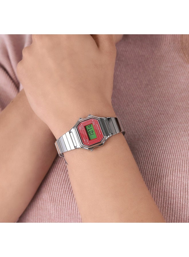 تيميكس ساعة TIMEX للنساء بهيكل ريزين فضية وسوار ستانلس ستيل فضي - Image 5