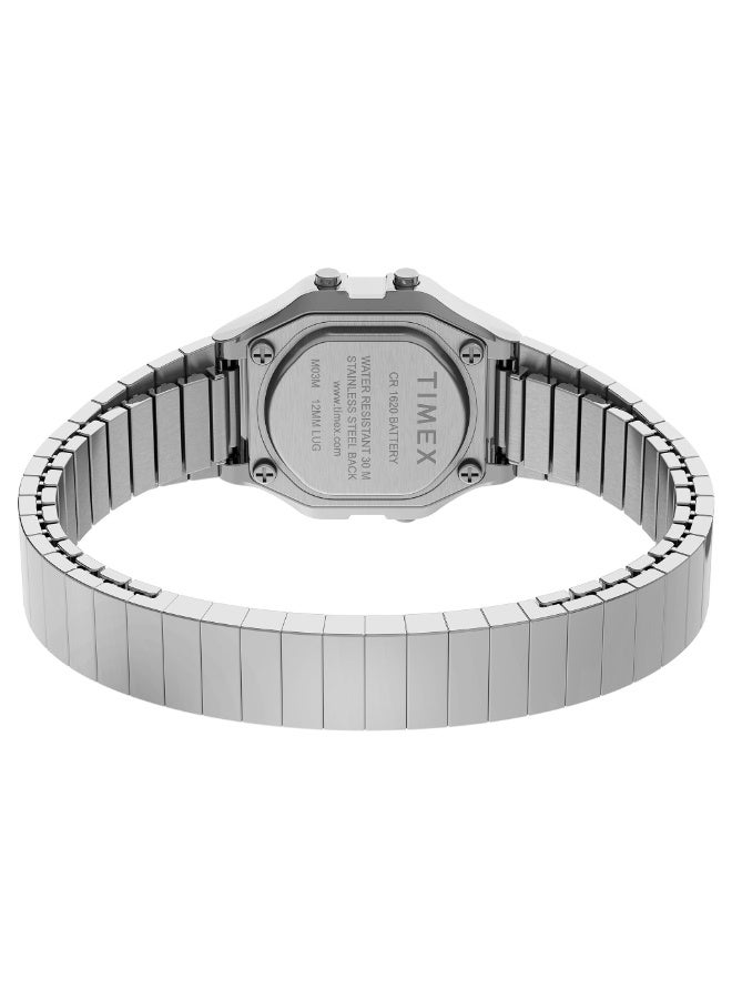 تيميكس ساعة TIMEX للنساء بهيكل ريزين فضية وسوار ستانلس ستيل فضي - Image 4