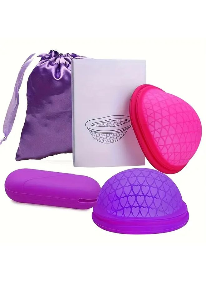 Purple Size S Menstrual Cup Soft Comfortable Sanitary Pads With Drawstring Bag - Image 1