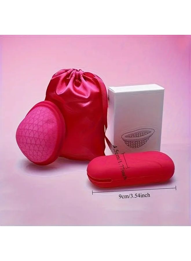 Purple Size S Menstrual Cup Soft Comfortable Sanitary Pads With Drawstring Bag - Image 2