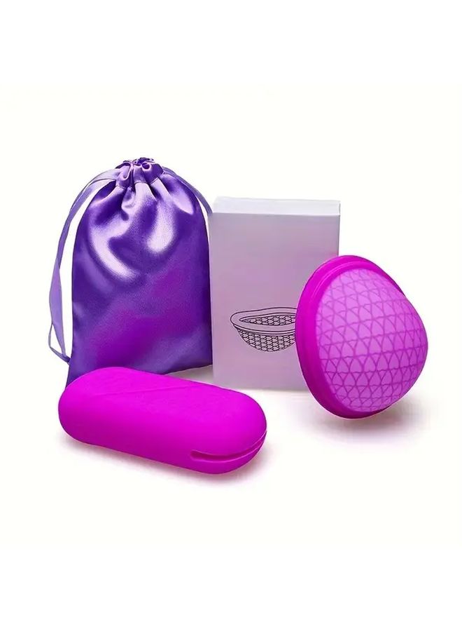 Purple Size S Menstrual Cup Soft Comfortable Sanitary Pads With Drawstring Bag - Image 5