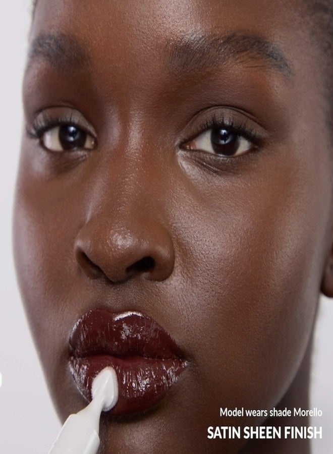 REFY Satin Liquid Lipstick Pen with Vitamin E – Morello (Deep Plum Brown), 0.11 oz / 3.5 mL - Image 3