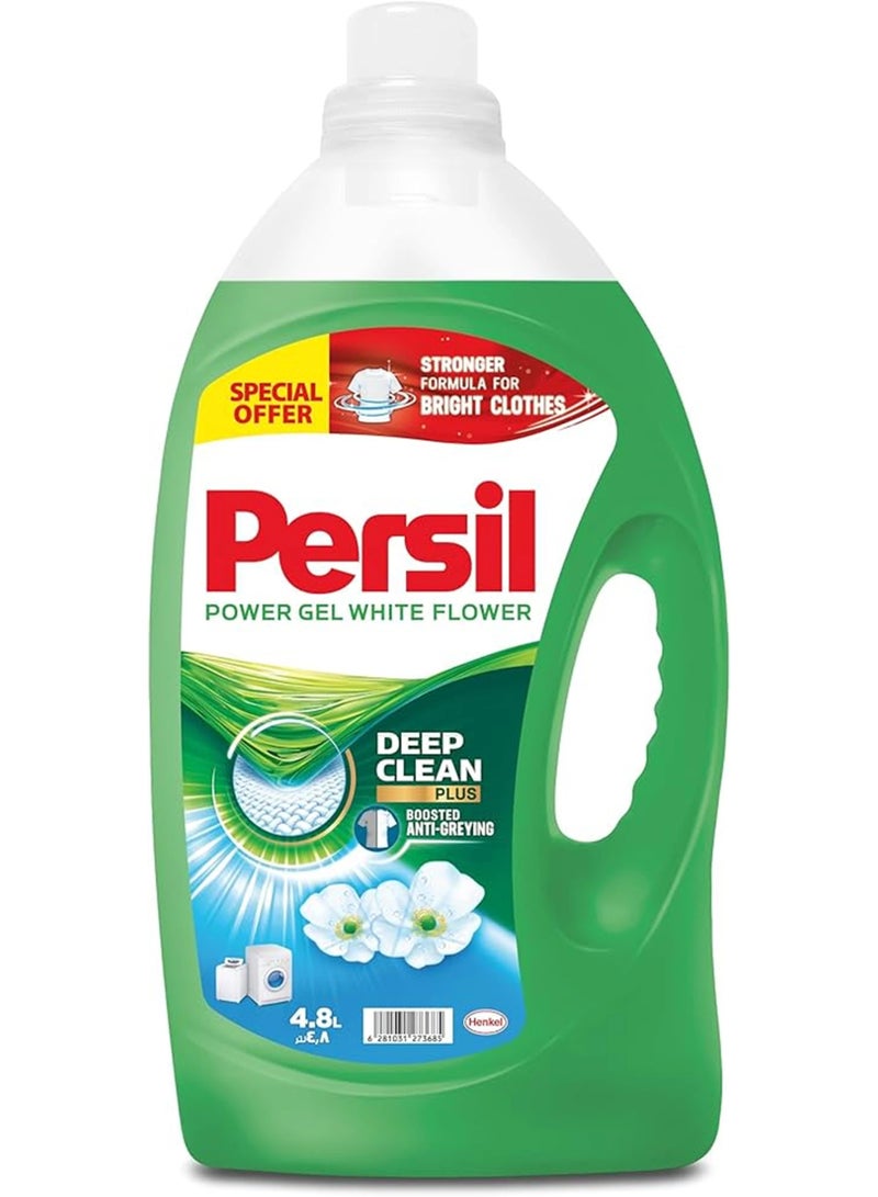 Persil White Flower Gel Detergent 4.8L  Powerful Stain Removal & Fresh Floral Scent - Image 1