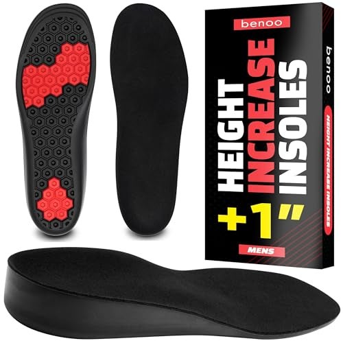 benoo Height Increase Insoles for Men 1 inch Discreet Shoe Lifts All Day Comfort ShockAbsorbent Gel Trim to Fit Inserts for Most Sneakers Shoes Confidence Boosters Mens 10115 - Image 2