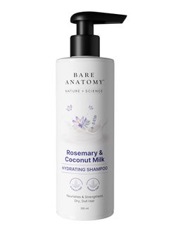 BARE ANATOMY Bare Anatomy Nature x Science Rosemary & Coconut Milk Hydrating Shampoo | Rosemary shampoo for frizzy, dull & dry hair | SLS & Paraben Free | Mild Shampoo for daily use | Shampoo for Women & Men 200mL  - Image 1