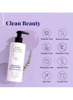 BARE ANATOMY Bare Anatomy Nature x Science Rosemary & Coconut Milk Hydrating Shampoo | Rosemary shampoo for frizzy, dull & dry hair | SLS & Paraben Free | Mild Shampoo for daily use | Shampoo for Women & Men 200mL  - Image 5