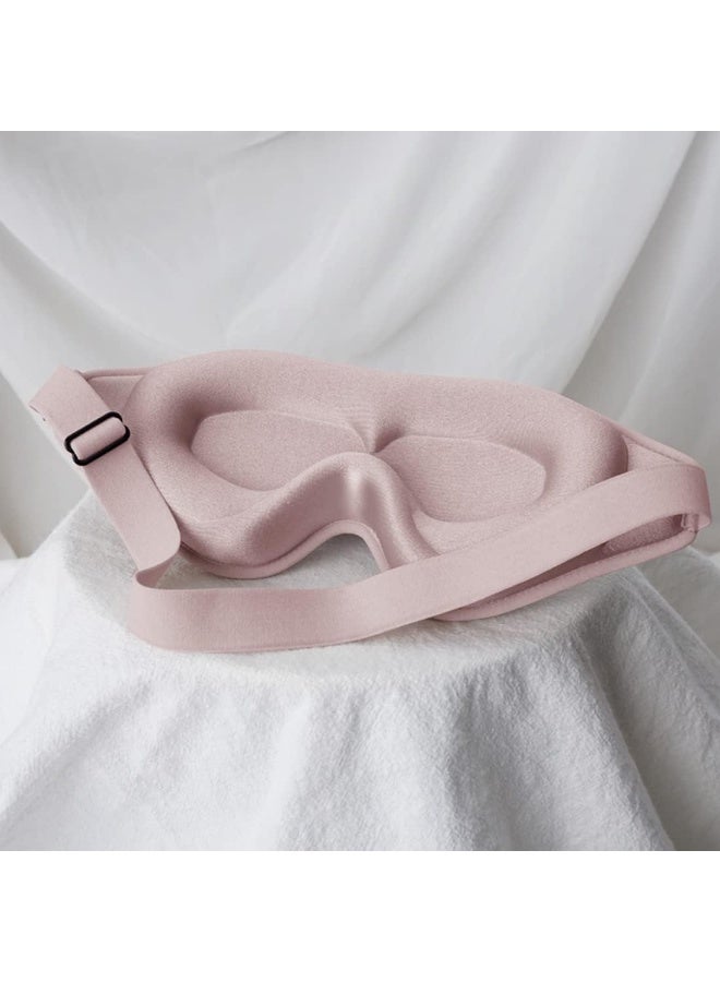 Sleep Mask, 3D Deep Contoured Eye Covers for Sleeping, 99% Block Out Light Eye Mask, Zero Eye Pressure Cup Blindfold for Men Women, with Adjustable Strap for Sleeping, Yoga, Traveling (Pink) - Image 2
