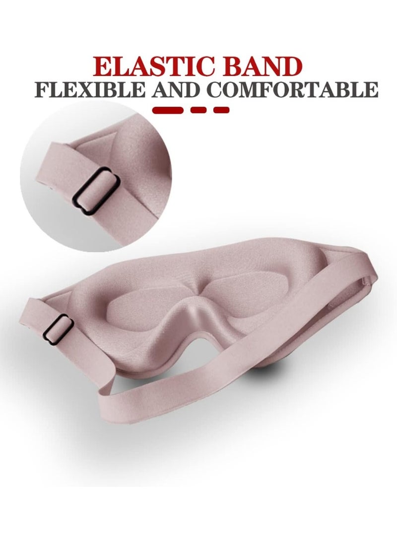 Sleep Mask, 3D Deep Contoured Eye Covers for Sleeping, 99% Block Out Light Eye Mask, Zero Eye Pressure Cup Blindfold for Men Women, with Adjustable Strap for Sleeping, Yoga, Traveling (Pink) - Image 5
