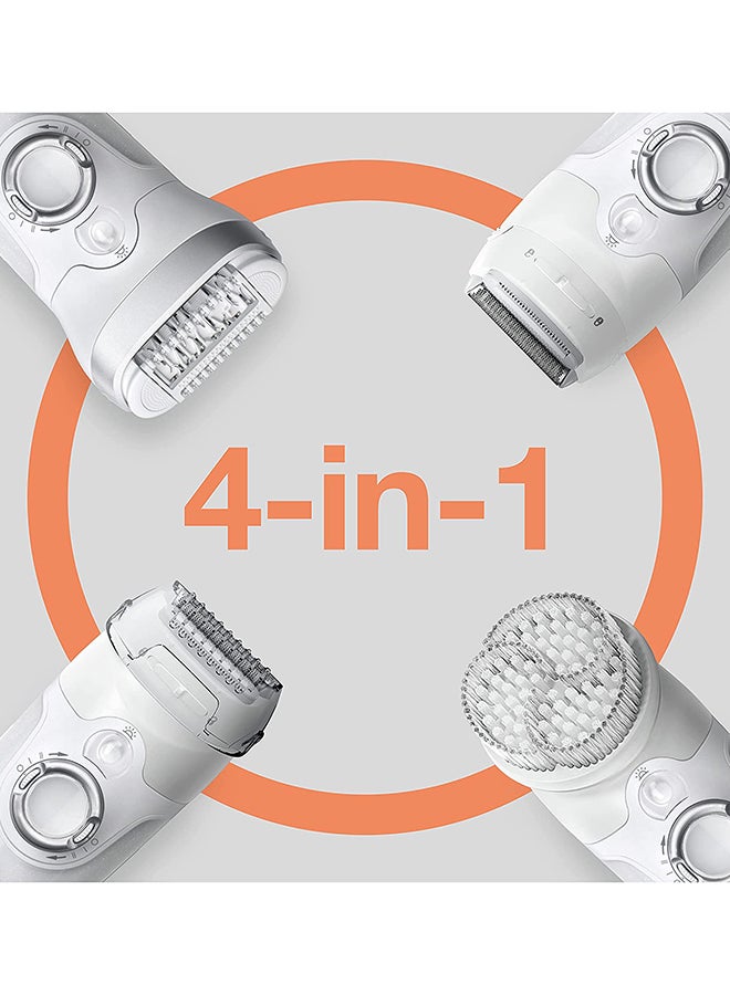 BRAUN Silk Epil 9 Epilator Senso Smart With Spa Brushes Wet And Dry Special Design With Travel Bag MBSES9 White - Image 2