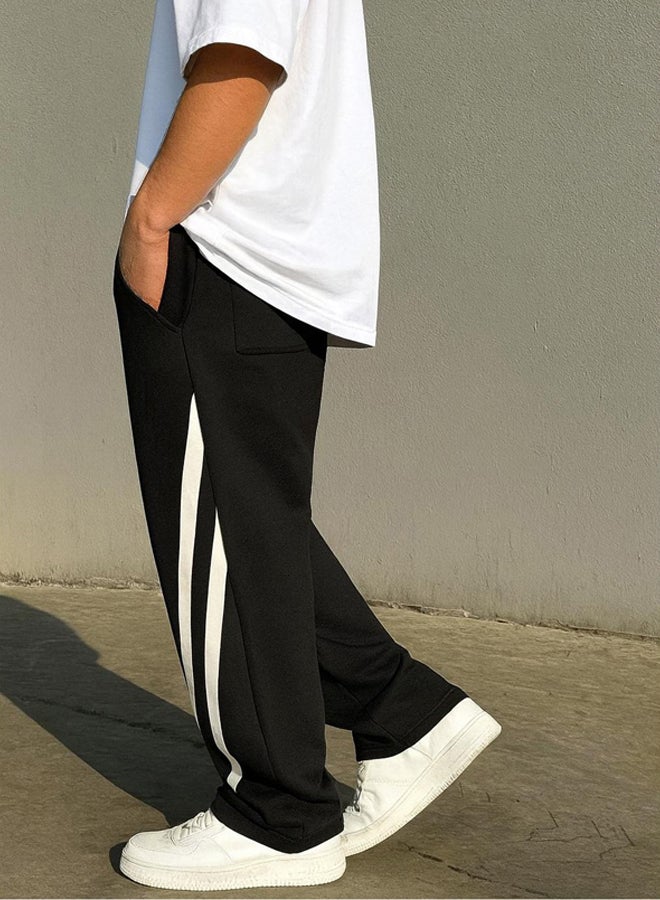 Comfo Black Striped Track Pants - Image 3