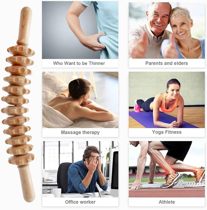 Gihunk Wood Therapy Massage Tools 16 inch Professional Wooden Massage Roller Stick  Wood Therapy Tools for Body Shaping Body Sculpting Tools Ease Deep Tissue - Image 4
