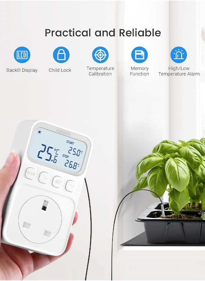 INKBIRD - INKBIRD Plug-in Timer Thermostat C216T Programmable Heating and Cooling Temperature Controller with Timing Control High/Low-Temperature Alarm Refrigeration Delay Memory Function - Image 1