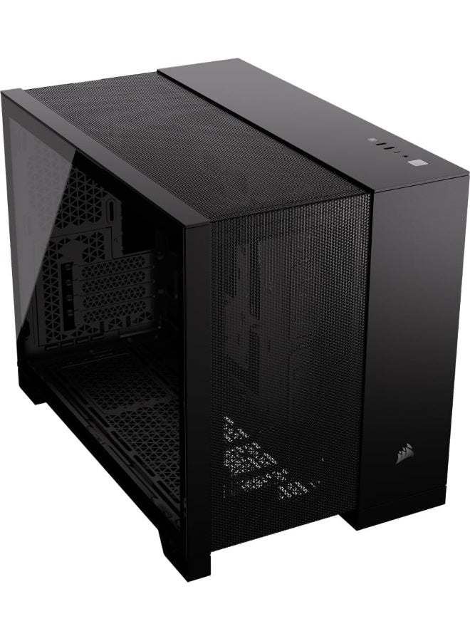 كورسير حافظة كمبيوتر 2500D AIRFLOW متوسطة الحجم mATX - بدون مروحات مرفقة - تصميم ذو غرفتين - مرونة تبريد واسعة - متوافقة مع اللوحات الأم ذات الاتصال العكسي - سوداء - Image 1
