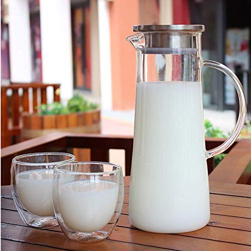 Wringo Premium Glass Water Jug - 1.8 LTR, Transparent, Hot Cold Water Glass Pitcher with Steel Lid Water Jug, Iced Tea, Milk and Juice Beverage Carafe, Lemon Jug 1800ML (WQ-14) - Image 5