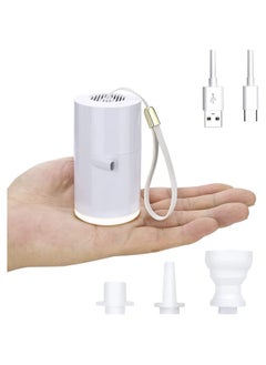 SYOSI Mini Portable Air Pump Mini Electric Air Pump for Inflatables 1400mAh Battery USB Rechargeable Air Pump with 410LM LED Light Quick Inflate for Camping Battery Pool Float Pump  - Image 1
