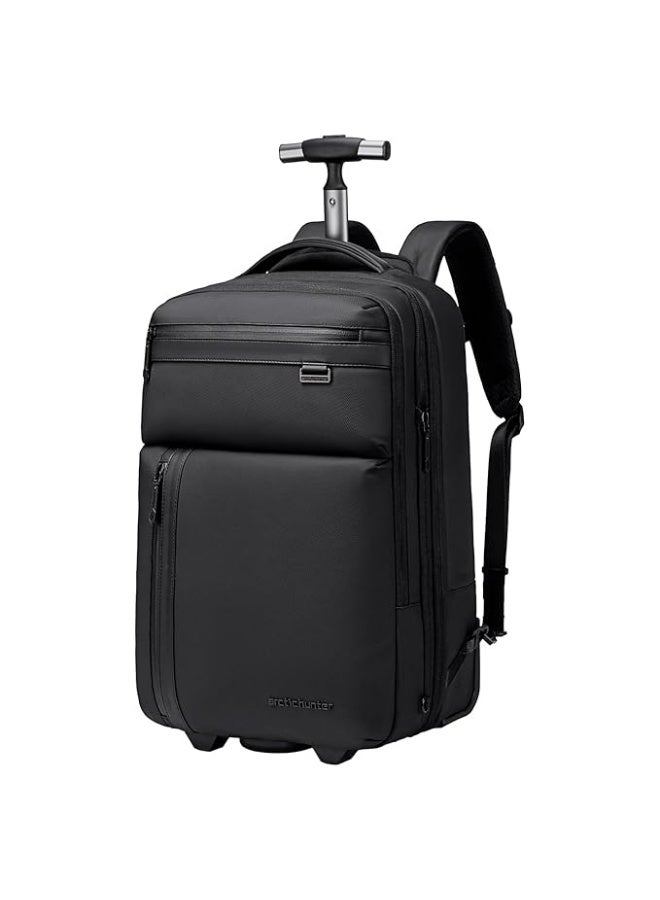 أركتيك هانتر حقيبة ظهر Arctic Hunter القابلة للتوسيع بعجلات للرجال بسعة 52 لترًا مع قفل أمان TSA وعجلتين صامتتين وحقيبة مستقلة للكمبيوتر المحمول مقاس 15.6 بوصة للسفر ورحلات العمل (أسود) - Image 1