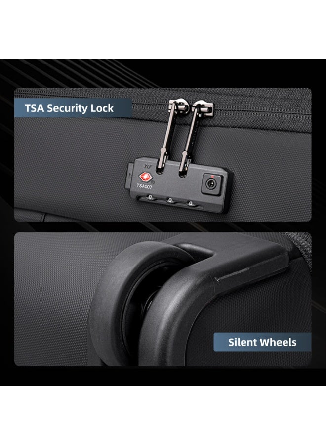 أركتيك هانتر حقيبة ظهر Arctic Hunter القابلة للتوسيع بعجلات للرجال بسعة 52 لترًا مع قفل أمان TSA وعجلتين صامتتين وحقيبة مستقلة للكمبيوتر المحمول مقاس 15.6 بوصة للسفر ورحلات العمل (أسود) - Image 4
