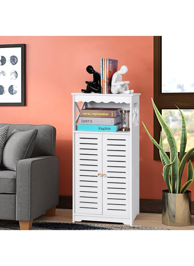 TPGP Bathroom Storage Cabinets, White Floor Cabinet, Home Waterproof Storage Furniture for Bedroom Kitchen Hallway, Cupboard Unit with Daily use Layer, 75x24x34cm  - Image 3